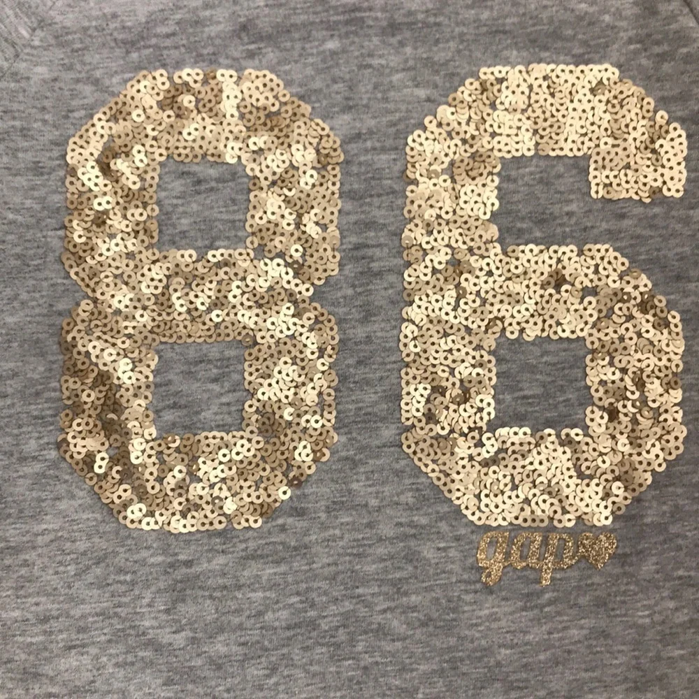 GapKids Gray Tee with “86” Sequin Graphic